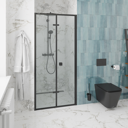 Душевая дверь CeruttiSpa 80 см BELLA D81B, чёрный/прозрачное - фото 