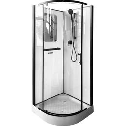 Душевая кабина CeruttiSpa 90х90 см KORRA90B, чёрный/прозрачное - фото 