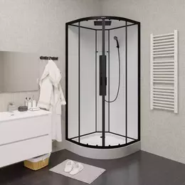 Душевая кабина Parly 90х90 см AMI, чёрный/прозрачное - фото 