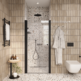 Душевая дверь Parly 90 см DE90B, чёрный/прозрачное - фото 