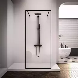 Душевая перегородка Veconi Korato KR90B-100-01-C4 100х200 см (стекло 8 мм), чёрный/прозрачное - фото 