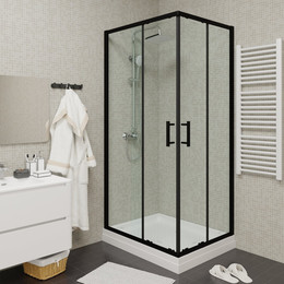 Душевое ограждение Parly 120х80 см ZQ121B, чёрный/тонированное - фото 