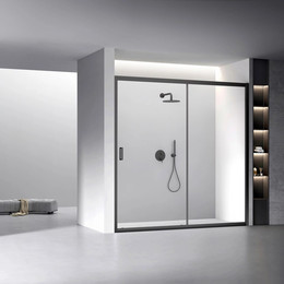 Душевая дверь Veconi Vianno 200 см VN60B-200-01-C5, чёрный/прозрачное - фото 