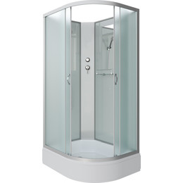 Душевая кабина Niagara Classic 100x80 см NG-33084-14LBK, серебро/матовое (безсиликоновая сборка) - фото 