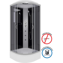 Гидробокс Niagara Classic 100x100 см NG-3502-14G, серебро/тонированное (безсиликоновая сборка) - фото 