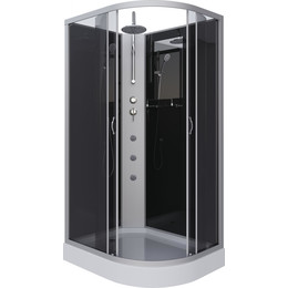 Гидробокс Niagara Classic 120x80 см NG-3512-14LBKTG, серебро/тонированное (безсиликоновая сборка) - фото 