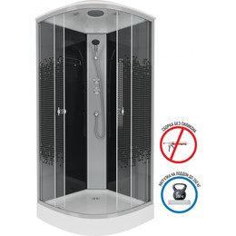 Душевая кабина Niagara Eco 100x100 см NG-4502-14, хром матовый/узор (безсиликоновая сборка) - фото 