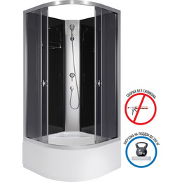 Душевая кабина Niagara Eco 90x90 см E90/40/TN/BK, хром матовый/тонированное (безсиликоновая сборка) - фото 