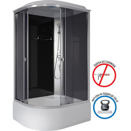 Душевая кабина Niagara Eco 120x80 см E120/80/40R/TN, хром матовый/тонированное (безсиликоновая сборка) - фото 