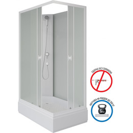 Душевая кабина Niagara Promo 110x80 см P110/80/26Q/MT/BK, белый/матовое (безсиликоновая сборка) - фото 