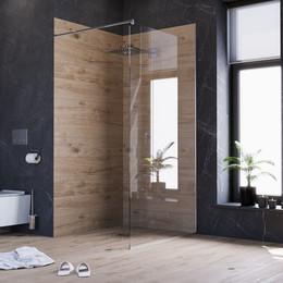 Душевая перегородка Mirsant Walk in 90 см с аксессуарами (стекло 8 мм) хром/прозрачное - фото 