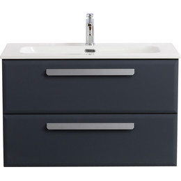 Тумба подвесная с раковиной Cezares ECO-CER-N-800-2C-SO-GR-P 80 см (раковина CZR-8073-80) grafito - фото 