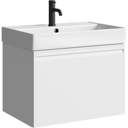 Тумба подвесная с раковиной Aqwella Pure 65 см PUR0165WM, белый, Цвет фасада: белый - фото 