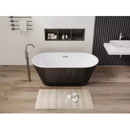 Ванна отдельностоящая CeruttiSpa 170x75 см RESIA170IIGMB CT10879, чёрный матовый/белый - фото 