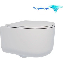 Унитаз подвесной безободковый Veconi Leggero Tornado VCN3-49T (Система смыва торнадо) с крышкой микролифт - фото 