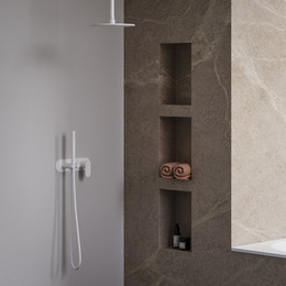 Смеситель для душа Ravak 2 потребителя Eleganta EL 065.10WV.O2+S X070263, белый вельвет - фото 