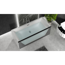 Ванна отдельностоящая Aima Neo 170x75 см (стекло принт бетон) - фото 