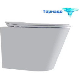 Унитаз подвесной безободковый Veconi Leggero Tornado VCN3-51T (Система смыва торнадо) с крышкой микролифт - фото 