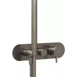 Смеситель для душа Ravak 2 потребителя Espirit ES 065.20GB.O2+S X070324, графит матовый - фото 