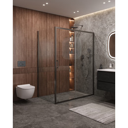 Душевое ограждение Cezares 160x90 см MOLVENO-AH-11-160/90-C-GM-IV, оружейная сталь/прозрачное - фото 