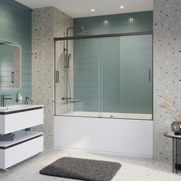 Шторка для ванны Cezares 180 см TANDEM-SOFT-VF-2-180/145-C-GM-IV, оружейная сталь/прозрачное - фото 