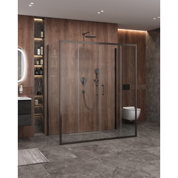 Душевое ограждение Cezares 170x90 см MOLVENO-AH-2/2-170/90-C-GM-IV, оружейная сталь/прозрачное - фото 