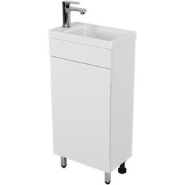 Тумба напольная с раковиной Mirsant Soho quadro 40 см (универсальная) белый - фото 