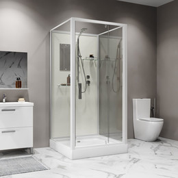 Душевая кабина Niagara Standart 100x100 см ST100/15Q/BK, белый/прозрачное - фото 