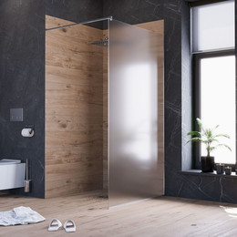 Душевая перегородка Mirsant Walk in 90 см с аксессуарами (стекло 8 мм) хром/матовое - фото 