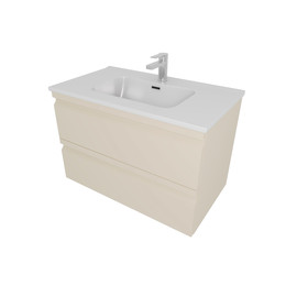 Тумба подвесная с раковиной-столешницей Aquatek 80 см AQ77080-LC, капучино светлый - фото 