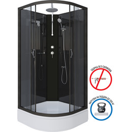 Душевая кабина Niagara 90x90 см NG-6501-14BKT, чёрный/тонированное - фото 