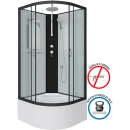 Душевая кабина Niagara 90x90 см NG-6708-14BKT, чёрный/прозрачное - фото 