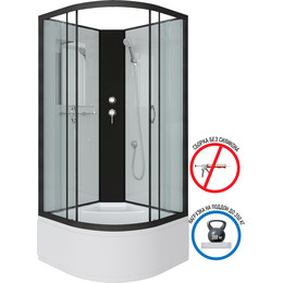 Душевая кабина Niagara 90x90 см NG-6708-14BK, чёрный/прозрачное - фото 