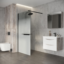 Душевая перегородка Niagara Nova 120 см NG-582-12BLACK, чёрный матовый/матовое - фото 