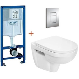 Инсталляция с подвесным унитазом комплект: Grohe Rapid SL 38772001 с подвесным унитазом Sanita Luxe Best WC.WH/Best/DM/WHT.G/S1 сиденье микролифт, крепление, кнопка смыва хром - фото 