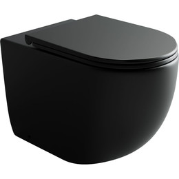 Унитаз компакт Ceramicanova Metropol Rimless CN4004MB с крышкой микролифт, чёрный матовый - фото 