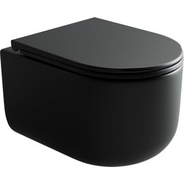 Унитаз подвесной безободковый Ceramicanova Ulma Rimless CN4006MB с крышкой микролифт, чёрный матовый, Цвет производителя: чёрный матовый - фото 