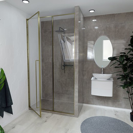 Душевая дверь Радомир Daria BO 100 см L (стекло 8 мм) бронза/прозрачное - фото 