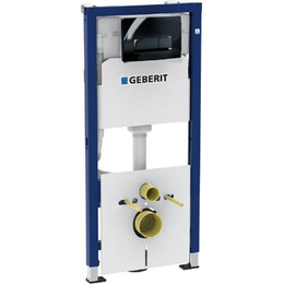 Инсталляция для подвесного унитаза Geberit Delta 50 458.128.DW.1 (кнопка смыва чёрный глянцевый) - фото 