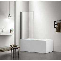 Шторка для ванны Aquatek 80 см AQ DEL SBA 08015GM, оружейная сталь/прозрачное - фото 