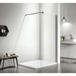 Душевая перегородка Aquatek Walk in 80 см AQ WIW 08020GM (стекло 8 мм) оружейная сталь/прозрачное - фото 