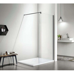 Душевая перегородка Aquatek Walk in 90 см AQ WIW 09020GM (стекло 8 мм) оружейная сталь/прозрачное - фото 