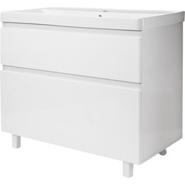 Тумба напольная с раковиной AN Сандра 80 см, белый - фото 