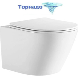 Унитаз подвесной безободковый Aquatek Либерти AQ1999T-00 с крышкой микролифт (система смыва Торнадо) - фото 