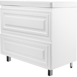 Тумба напольная с раковиной AN Элен 100 см, белый матовый - фото 