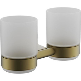 Двойной стакан для зубных щеток Belz B91308, брашированное золото - фото 