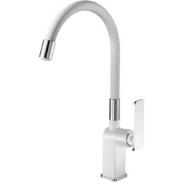 Смеситель для кухни Haiba HB73548-8, хром/белый - фото 