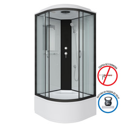 Душевая кабина Niagara Classic 80х80х215 см NG-6707-14, высокий поддон (40см), стекло прозрачное, профиль черный (безсиликоновая сборка) - фото 