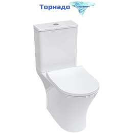 Унитаз-компакт безободковый Sole Boho Turbo с тонкой крышкой микролифт (система смыва Торнадо) - фото 