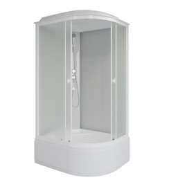 Душевая кабина Niagara Promo P120/90/40L/MT 120х90х215 см, с глубоким поддоном (40см), профиль белый, стекло матовое (безсиликоновая сборка) - фото 